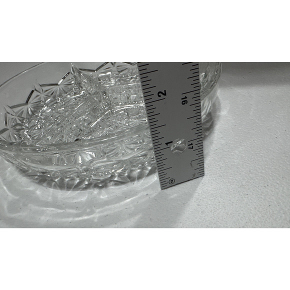 Vintage Glass Divided Dish Button & Daisy Pattern Bowl Multi-Condiment Server - Picture 10 of 12